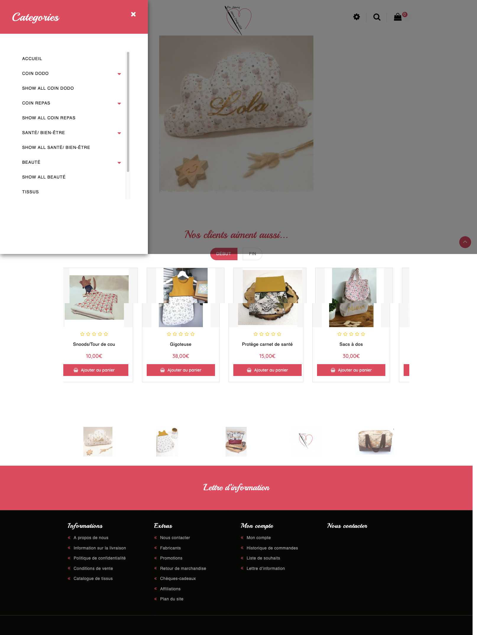 Boutique en ligne pour un artisan